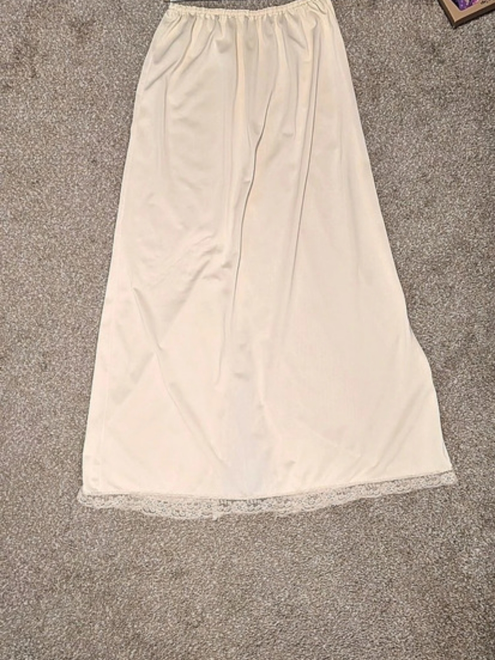 Vintage 70s Sears Maxi Slip Skirt In Beige